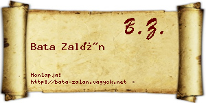 Bata Zalán névjegykártya